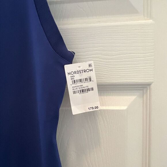 Nordstrom Signature Sz XXS/XS Navy Midi Dress Sodolite Blue $180 - Picture 4 of 11